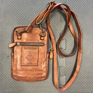Harbour 2Nd Vintage Leather Crossbody Messenger Bag Nautical Chic Urban Compact